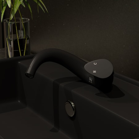 Alfi Brand Black Matte Wave Single Lever Bathroom Faucet AB1572-BM